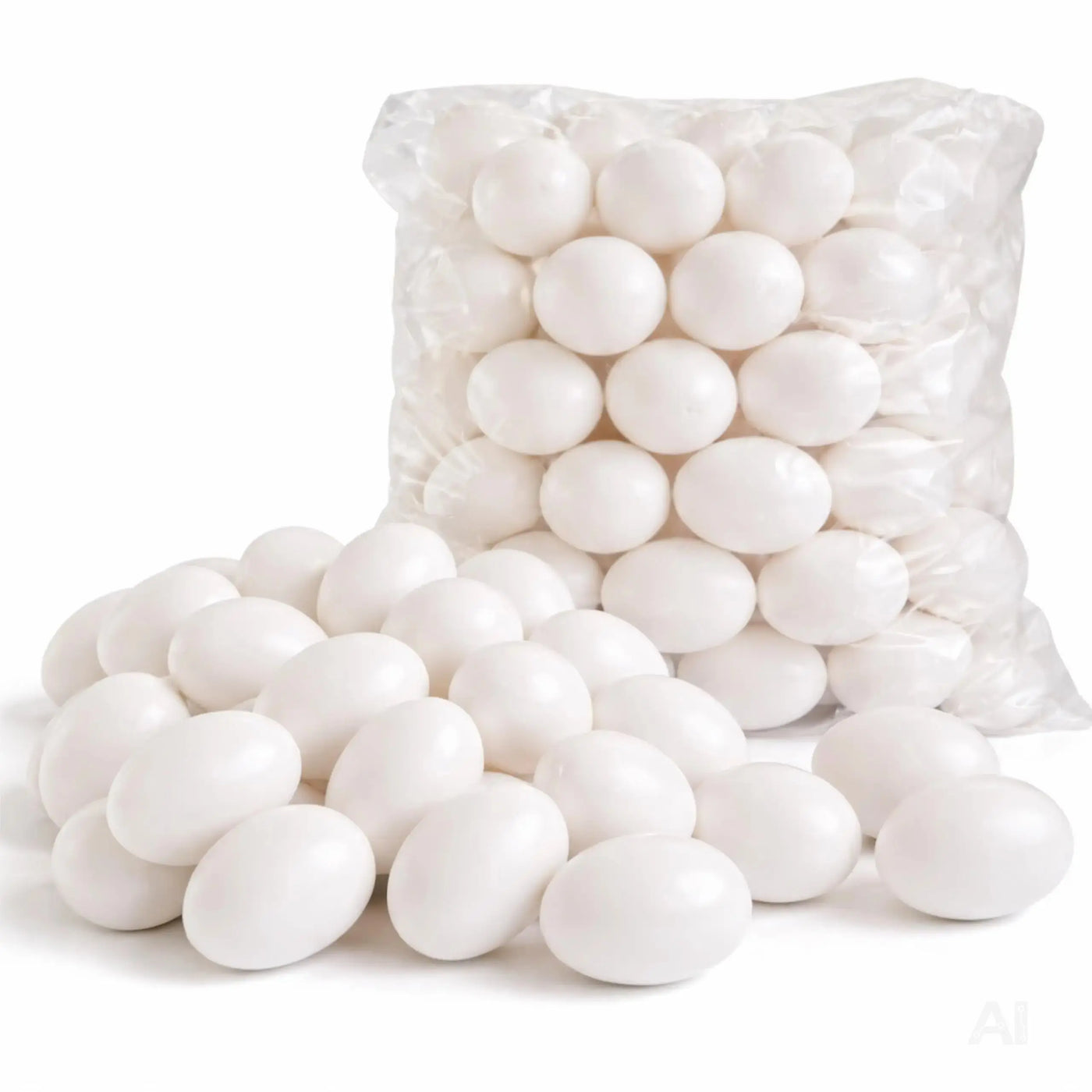 50x Plastikeier Ostern – weiße Kunststoffeier 6 cm zum Bemalen & Basteln – Dekoeier für Deko und Dekoration