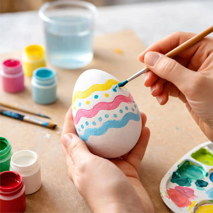 50x Plastikeier Ostern – weiße Kunststoffeier 6 cm zum Bemalen & Basteln – Dekoeier für Deko und Dekoration