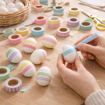 50x Plastikeier Ostern – weiße Kunststoffeier 6 cm zum Bemalen & Basteln – Dekoeier für Deko und Dekoration