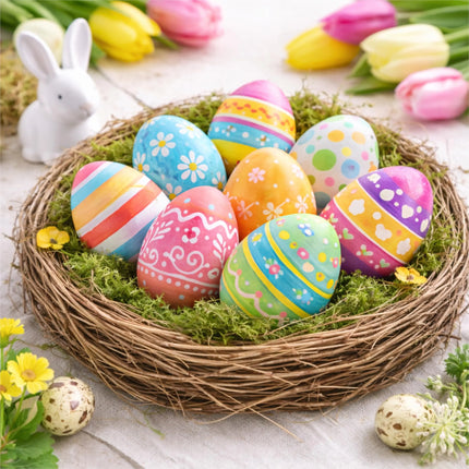 50x Plastikeier – weiße Kunststoffeier 6 cm zum Bemalen & Basteln – Ostern Dekoeier für Deko und Dekoration