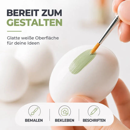 50x Plastikeier – weiße Kunststoffeier 6 cm zum Bemalen & Basteln – Ostern Dekoeier für Deko und Dekoration