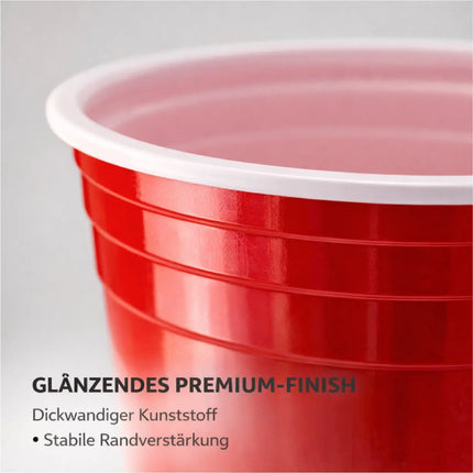 50x Red Cups 473 ml Beer Pong Becher – extra starke Partybecher wiederverwendbar für Festival, Camping & Party