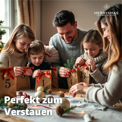 50x Stück Beutel 26 x 17 cm - EXTRA STARK - braune Kraftpapiertüten Geschenktüten Kraftpapierbeutel als DIY Adventskalender - Ostern & Weihnachten - Tüten selber machen - TK Gruppe® Offizieller Onlineshop