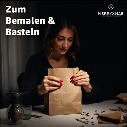 50x Stück Beutel 26 x 17 cm - EXTRA STARK - braune Kraftpapiertüten Geschenktüten Kraftpapierbeutel als DIY Adventskalender - Ostern & Weihnachten - Tüten selber machen - TK Gruppe® Offizieller Onlineshop