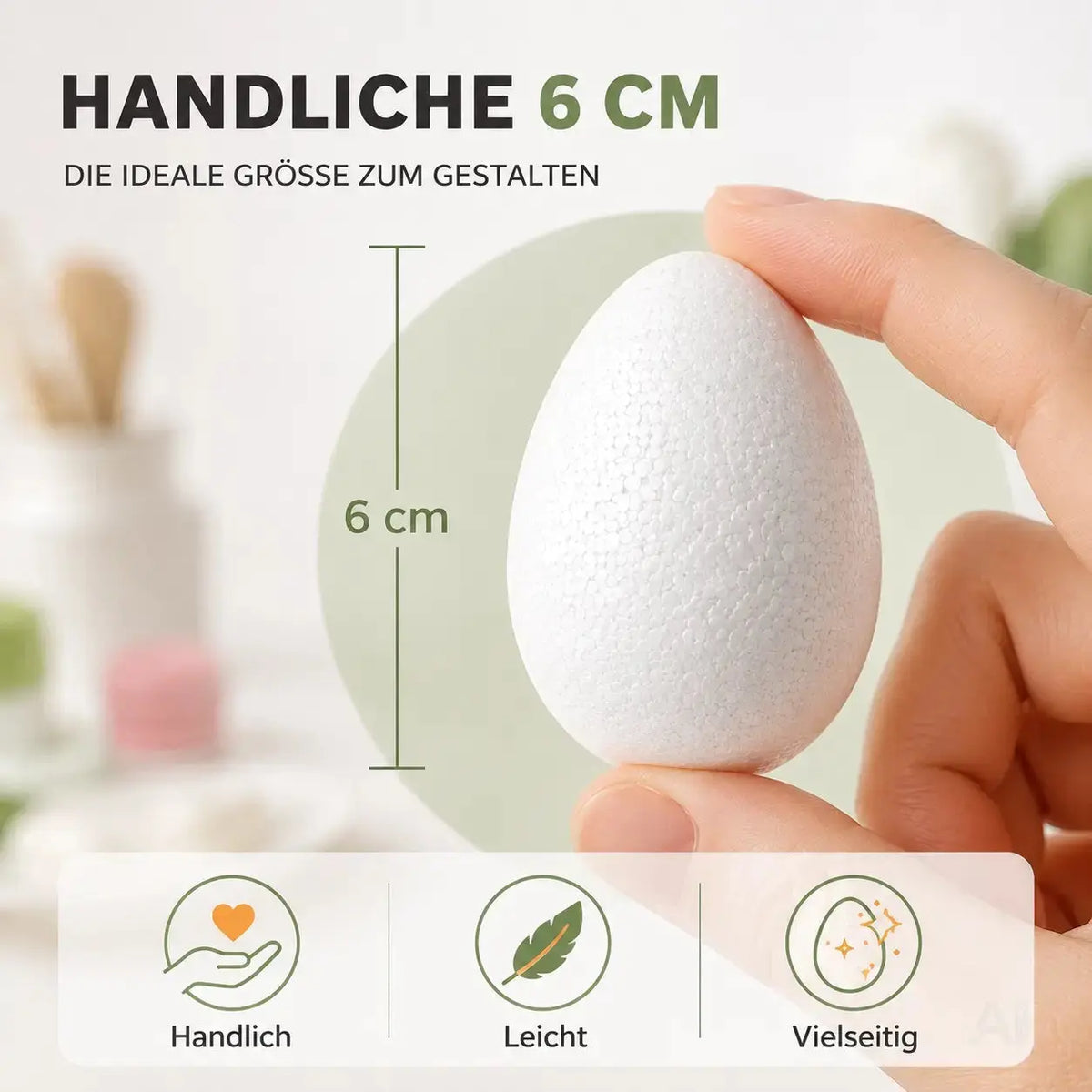 50x Styroporeier 5 cm Eier aus Styropor Ostereier zum Basteln – Detailansicht 6