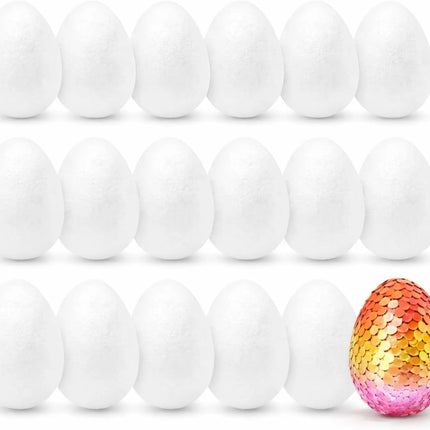 50x Styroporeier 6 cm Eier aus Styropor - Plastikeier zum Bemalen - Ostereier aus Kunststoff, Kunststoffeier, zum Basteln - Eier als Deko Dekoration an Ostern
