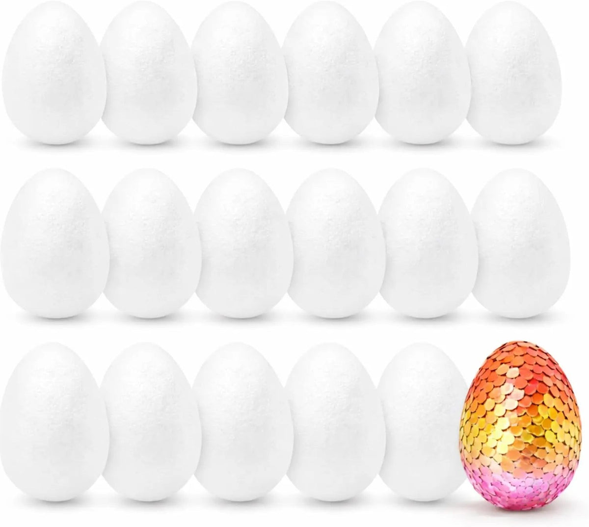 50 Styroporeier, 6 cm – Basteleier zum Bemalen und Dekorieren für Ostern