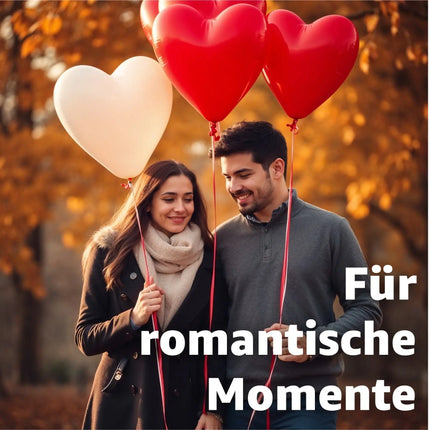 50x XXL Herzluftballons Helium geeignet Ø 40 cm Luftballons Herz Herzballon rot & weiß