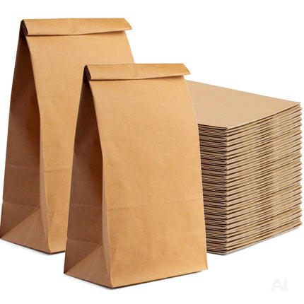 50x braune Beutel 21x14cm Kraftpapiertüten Geschenktüten Kraftpapier als DIY Adventskalender