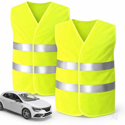 POWR CAR 2X Warnweste Auto gelb ISO20471 - Pannenweste & Unfallweste