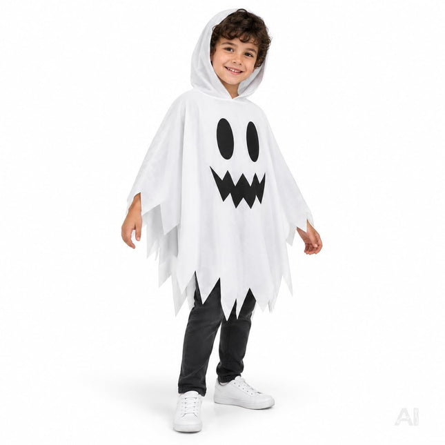 Halloween Kostüm Geist weiß – Gespenst Kostüm für Halloween, Fasching & Karneval – Gruselige Geister Verkleidung
