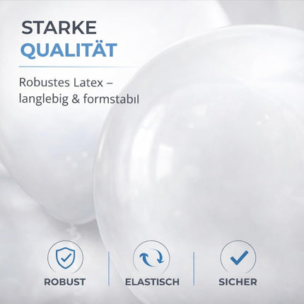 50x Luftballons Weiß Ø 35 cm Ballons - weiß Helium geeignet zur Deko Dekoration