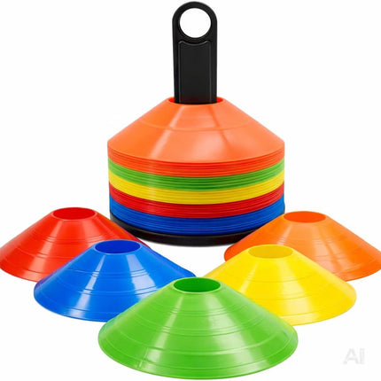 Bunte Markierungshütchen für das Training