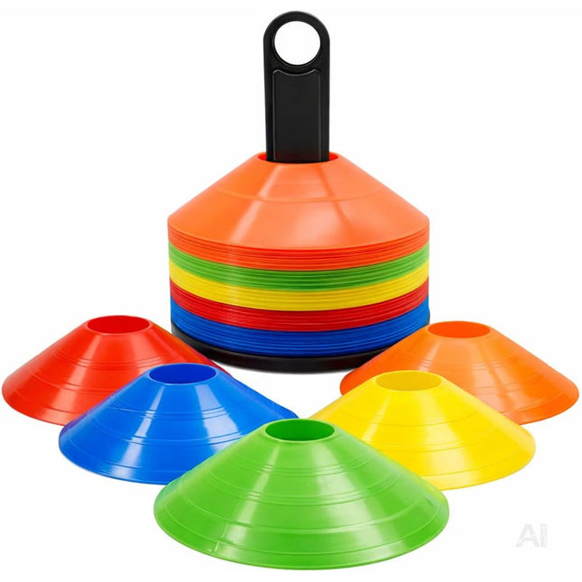 Bunte Markierungshütchen für das Training