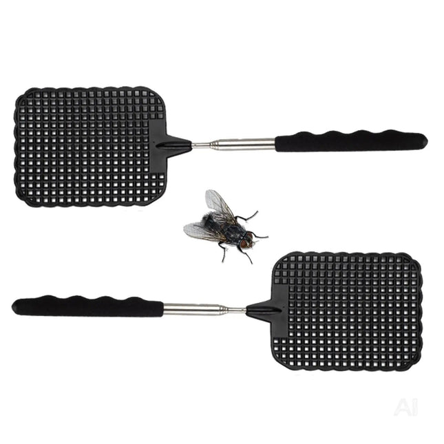 5X Fliegenklatsche XXL 75 cm ausziehbar - Insektenklatsche mit Teleskop für Fliegen & Insekten