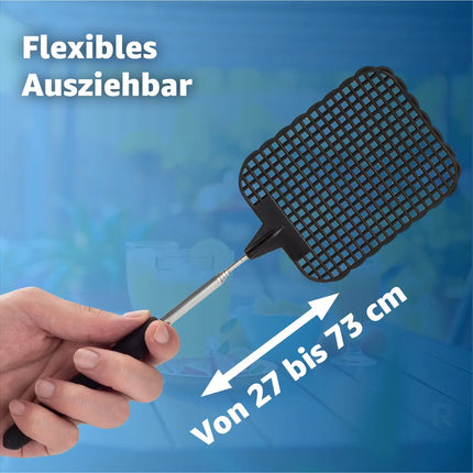 5X Fliegenklatsche XXL 75 cm ausziehbar - Insektenklatsche mit Teleskop für Fliegen & Insekten