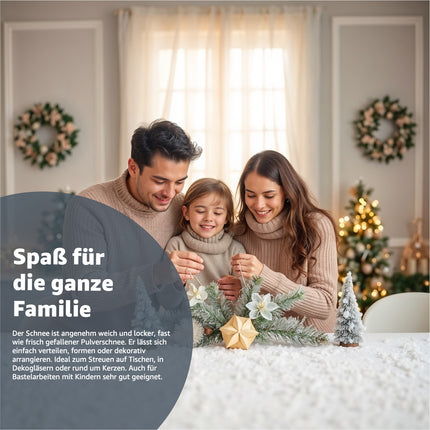 Kunstschnee Dekoschnee täuschend echt & weich - ca. 1000 ml fluffiger Schnee - glitzernder Streuschnee