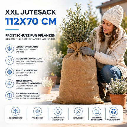 Jutesack XXL 112x70 cm – Frostschutz Pflanzen & Nikolaussack