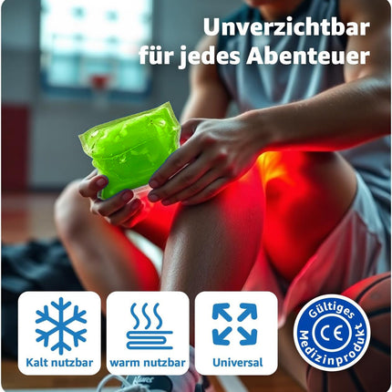 3er Set Kühlpacks Kühlpads - MADE IN GERMANY - 15x15 cm - Kalt & Warm Kompresse - Prellungen & Insektenstiche & Schmerzen Gel Kühlkissen & Kühlakku Grün