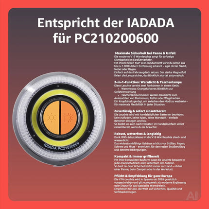5x Notfall-Warnleuchte V16 – Pannenlicht & Signallicht – für Fahrzeuge & Motorräder – Detailansicht 3