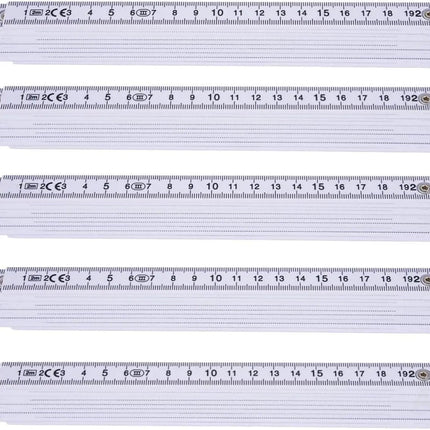 5x Premium Zollstock - Maßstab Gliedermaßstab - 200 cm - Meterstab - Maßband weiß