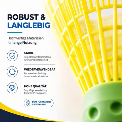 5x Speedbadminton Federbälle schnell gelb Badmintonbälle für Training & Wettkampf