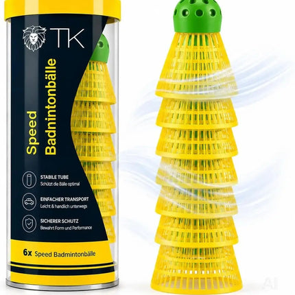 5x Speedbadminton Federbälle schnell gelb Badmintonbälle für Training & Wettkampf