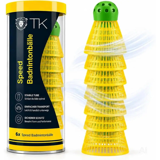 5x Speedbadminton Federbälle schnell gelb Badmintonbälle für Training & Wettkampf