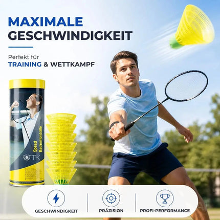 5x Speedbadminton Federbälle schnell gelb Badmintonbälle für Training & Wettkampf – Detailansicht 2