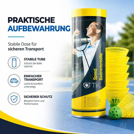 5x Speedbadminton Federbälle schnell gelb Badmintonbälle für Training & Wettkampf – Detailansicht 6