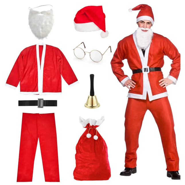 6 in 1 Nikolauskostüm - Weihnachtsmannkostüm - Santa Costume - für Weihnachten