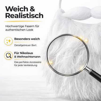 6X Nikolausbart - Weihnachtsmannbart für dein Nikolaus-Kostüm