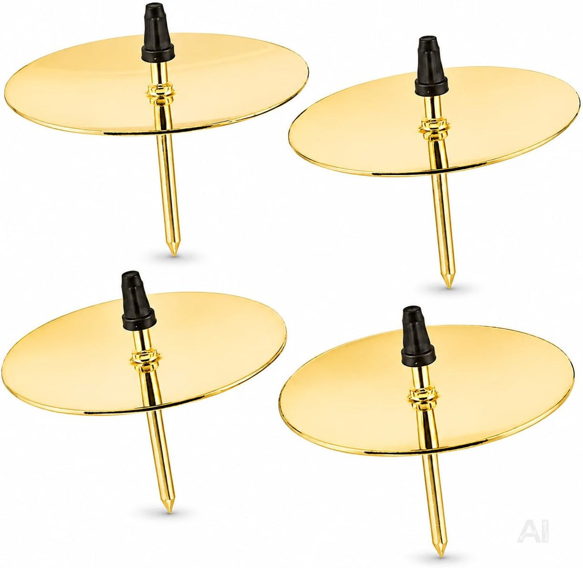 4x Kerzenhalter Gold Kerzenteller Adventskranzstecker 5 cm Kerzenstecker für Adventskranz