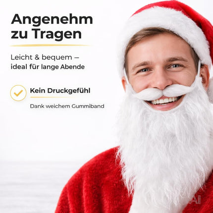 6X Nikolausbart - Weihnachtsmannbart für dein Nikolaus-Kostüm