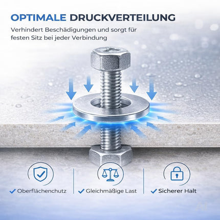 M4 Unterlegscheiben - Edelstahl & Rostfrei - Flache Sicherungsscheiben & Karosseriescheiben für Schrauben & Muttern & Gewinde