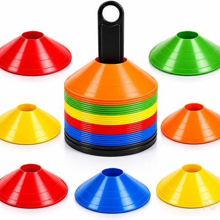 Bunte Markierungshütchen für das Training