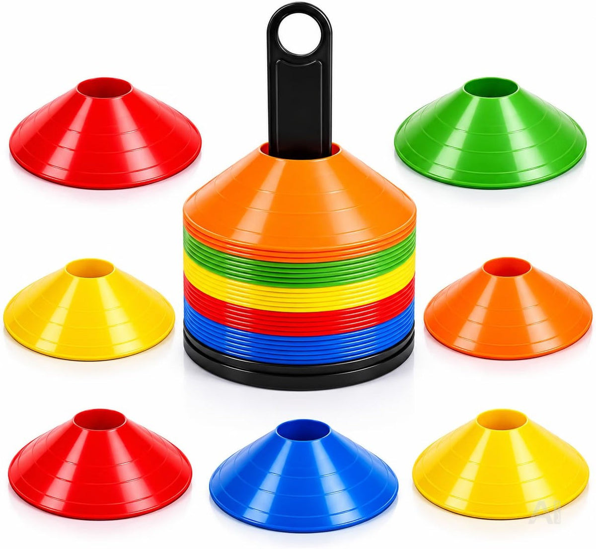 20x Markierungshütchen Slalom Hütchen Kegel für Fußball, Leichtathletik - Trainingszubehör & Fußballzubehör