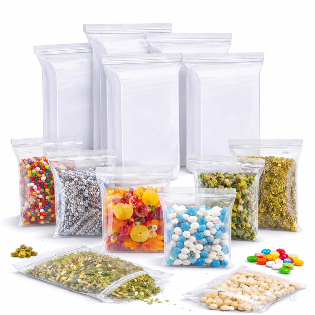 500x Druckverschlussbeutel Zip Set - reißfest & transparent Plastikbeutel Plastiktüten