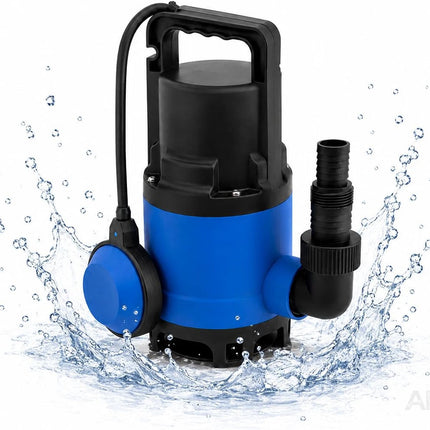 Schmutzwasser-Tauchpumpe, 400 W, 7.500 l/h – 5 m Förderhöhe, 4 m Tauchtiefe, 10 m Kabel, einstellbarer Schwimmerschalter