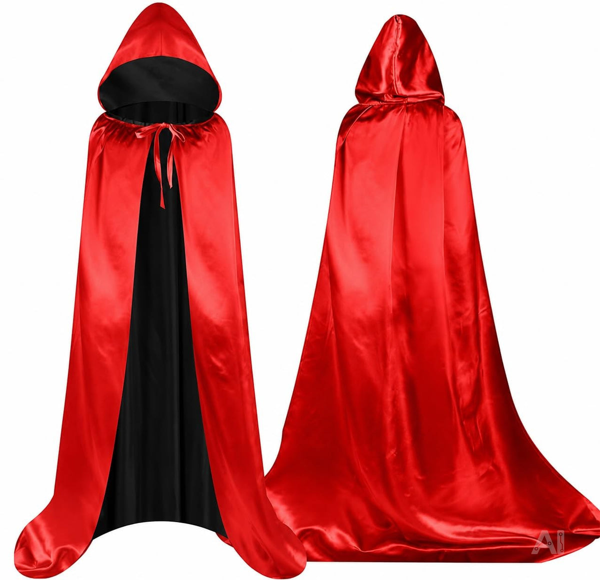 Vampirkostüm Umhang rot & schwarz mit Kapuze - für Kinder & Erwachsene - Fasching & Karneval
