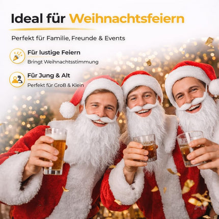 6X Nikolausbart - Weihnachtsmannbart für dein Nikolaus-Kostüm