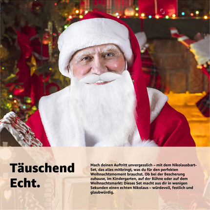 6X Nikolausbart - Weihnachtsmannbart für dein Nikolaus-Kostüm