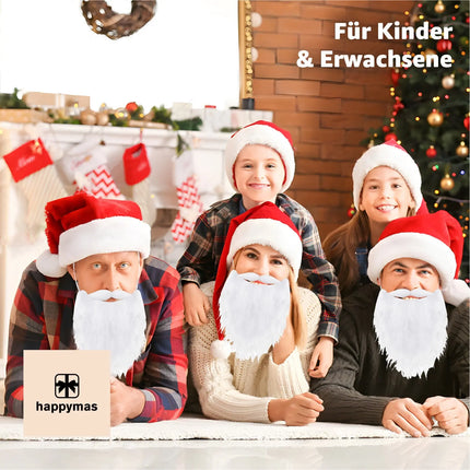 6X Nikolausbart - Weihnachtsmannbart für dein Nikolaus-Kostüm