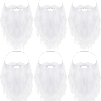 6X Nikolausbart - Weihnachtsmannbart für dein Nikolaus-Kostüm