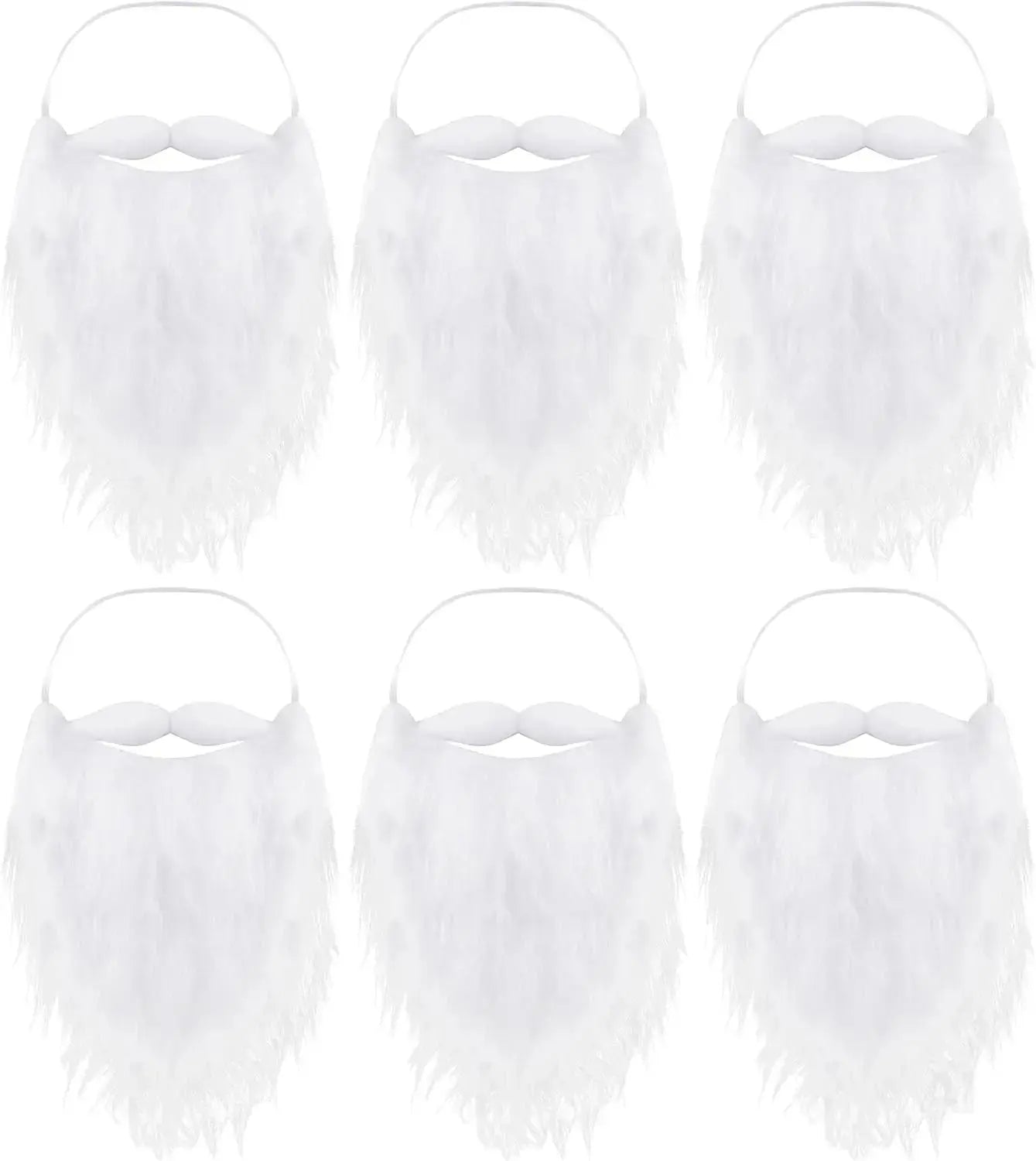 6X Nikolausbart - Weihnachtsmannbart für dein Nikolaus-Kostüm