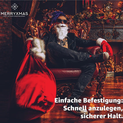 6X Nikolausbart Weiss - Perfekt zum Verkleiden als Nikolaus