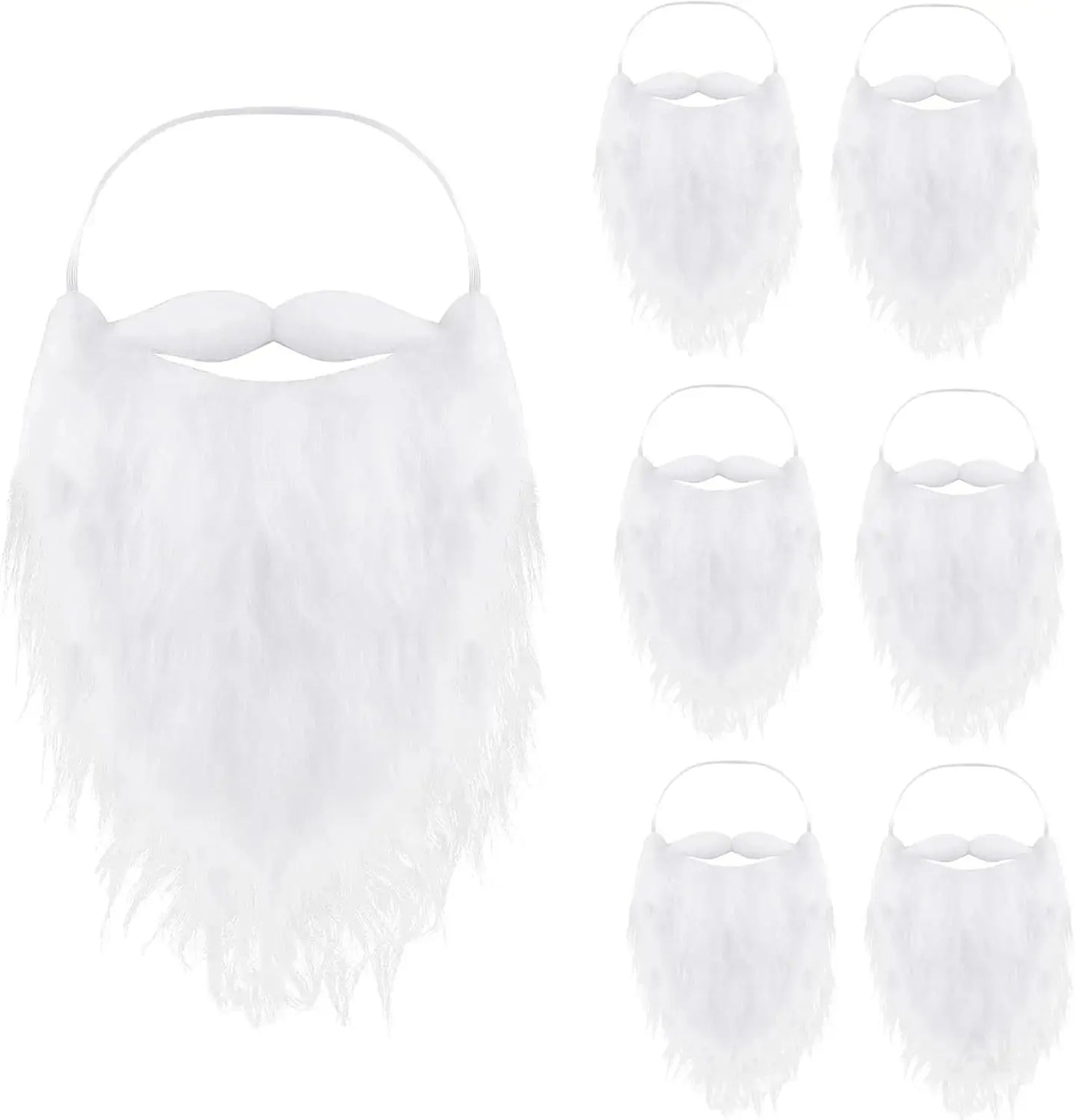 6X Nikolausbart Weiß - Perfekt zum Verkleiden als Nikolaus