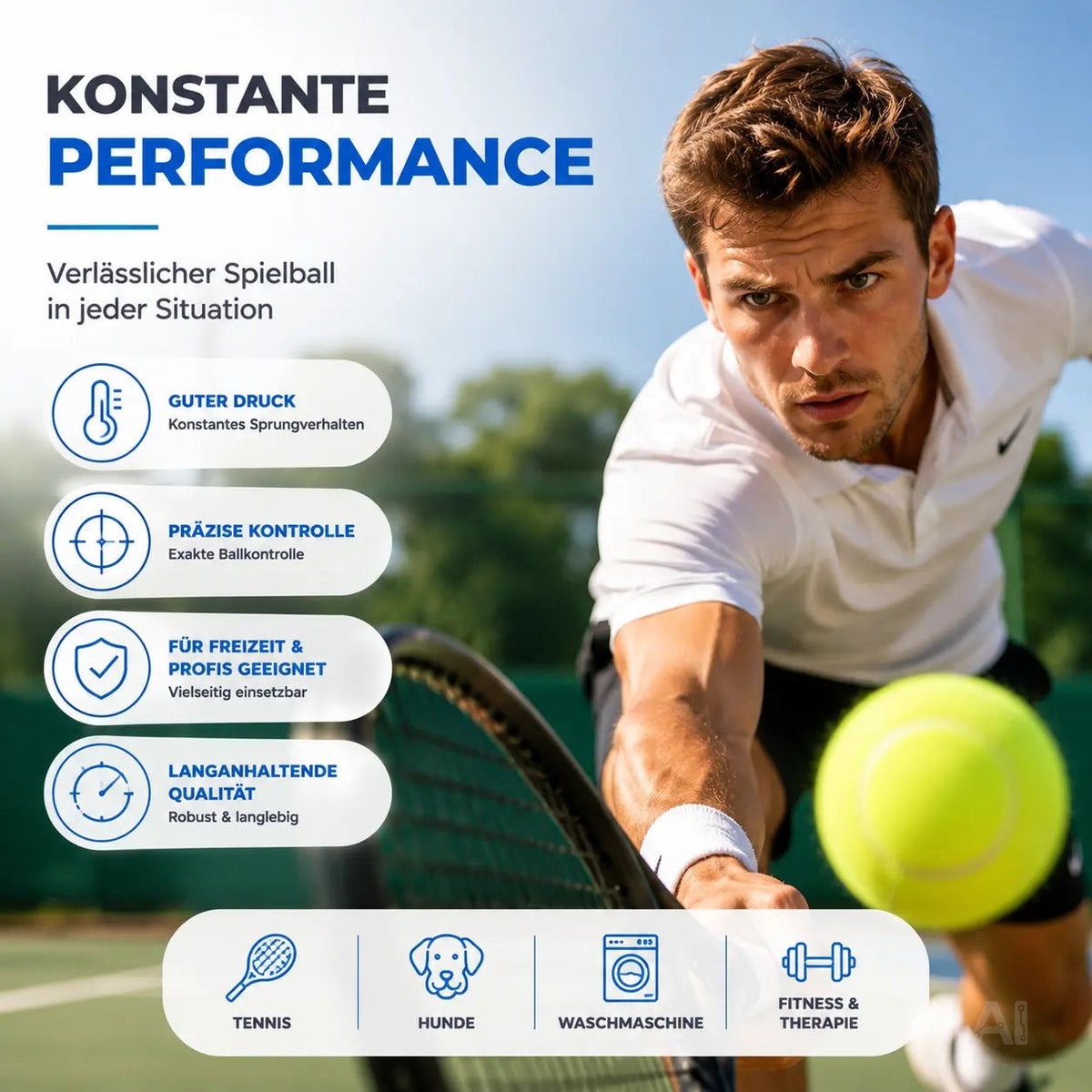 6X Tennisbälle gelb für Training & Wettkampf für Tennis, Sport - Hunde - Waschmaschine – Detailansicht 2