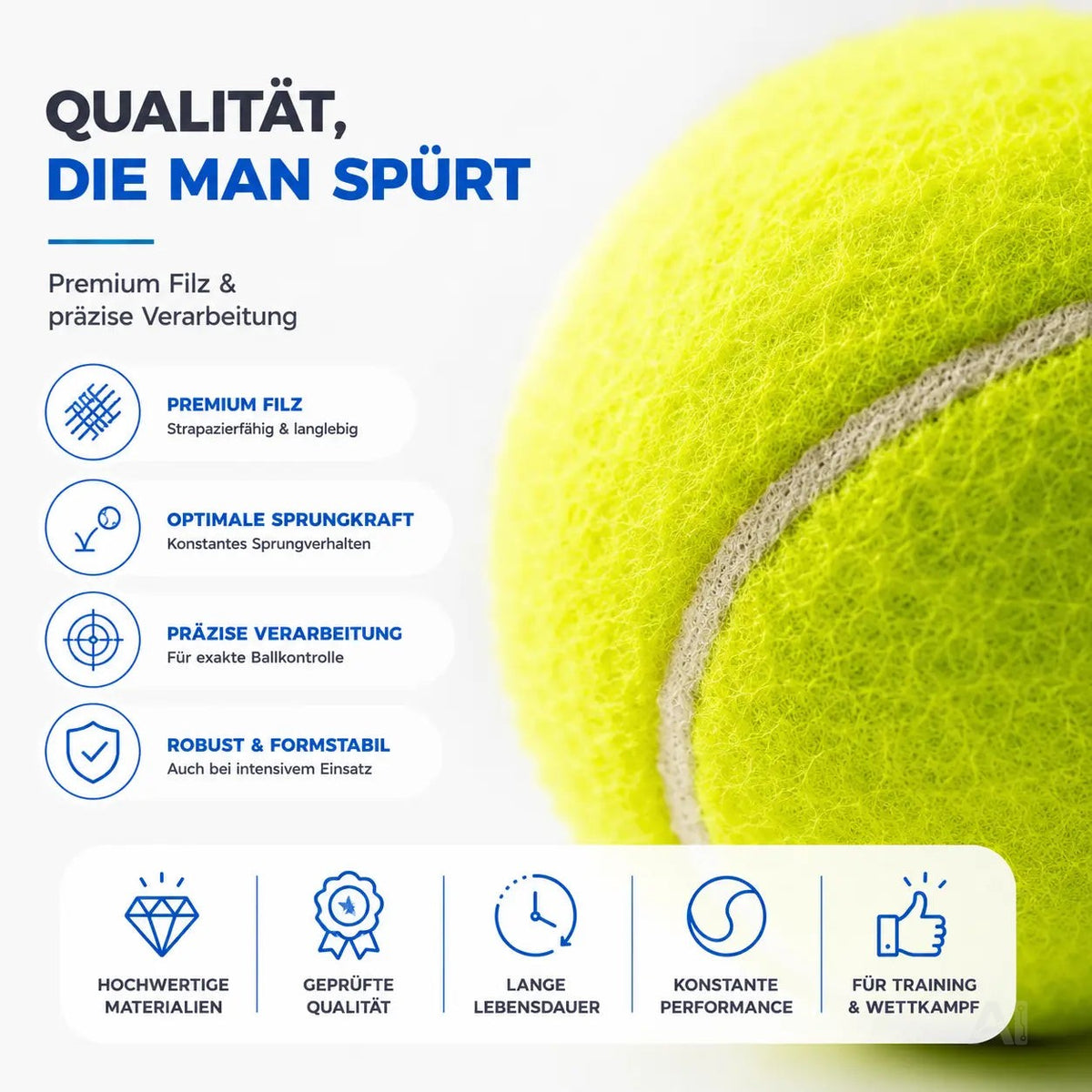 6X Tennisbälle gelb für Training & Wettkampf für Tennis, Sport - Hunde - Waschmaschine – Detailansicht 3