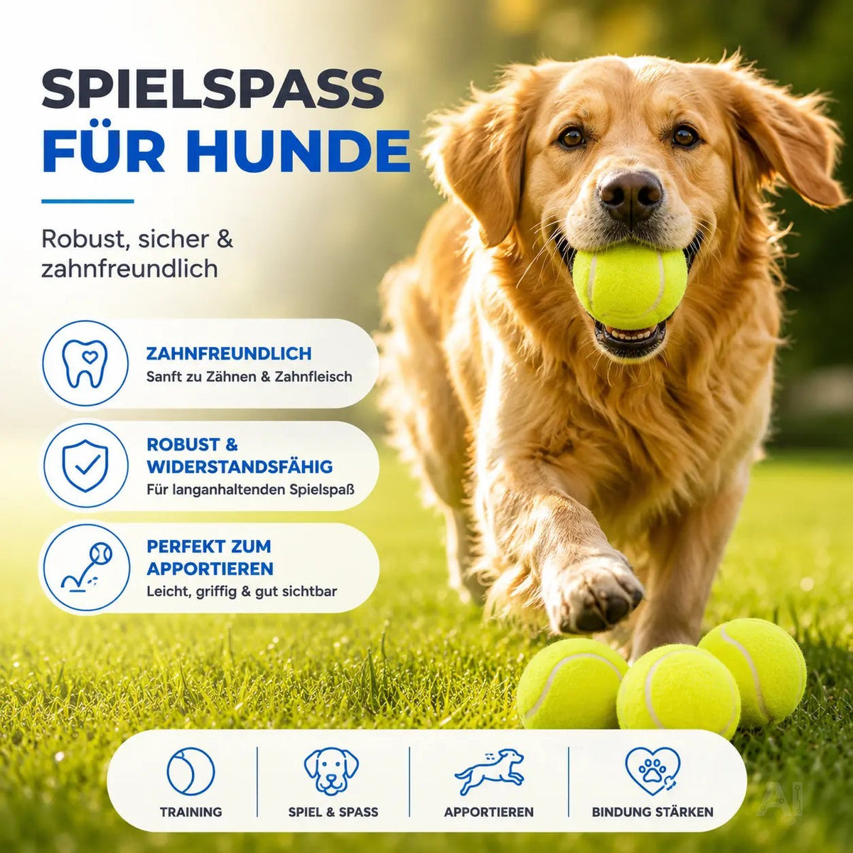 6X Tennisbälle gelb für Training & Wettkampf für Tennis, Sport - Hunde - Waschmaschine – Detailansicht 6
